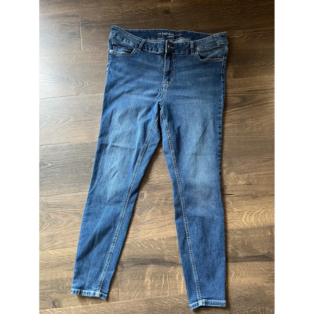 Maurices M Jeans Mid Rise Blue Wash Skinny Stretch Denim Pants Women 18W REG